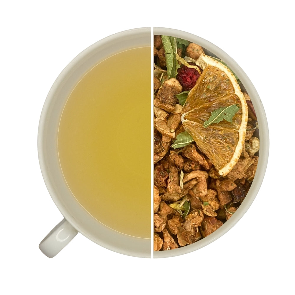 TISANE DES ELFES Rooibos vert, pomme, verveine, orange, murier, cassis
