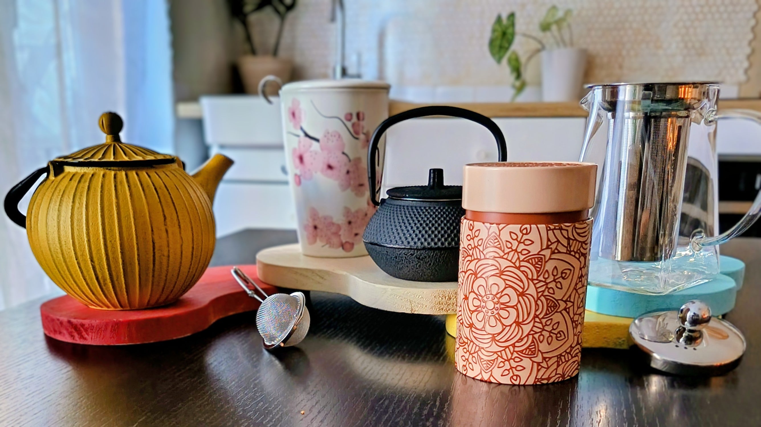 accessoires pour le thé théière tisanière et filtre