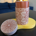 BOÎTE A THÉ MÉTALLIQUE MANDALA BEIGE 150g Teavora