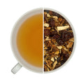 Tasse de thé infusé et vrac d'infusion fruitée Bora Bora,  ananas, pomme, orange, églantier, mangue, goyave.
