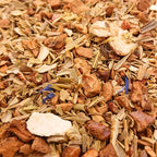 Infusion fruitée Paradis d'Olives Teavora en vrac : feuilles d'olivier, mangue, orange sanguine, banane — agrumes, pour l'été