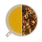 Sachet d'infusion Pêche de Vigne Teavora, pêche, rooibos, pomme, raisin, carotte, poivre rose, idéale glacée en été.