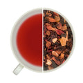 Tasse d'infusion et vrac d'infusion fruits rouges sans théine Kir Royal Teavora, hibiscus cassis et papaye, parfaite pour la famille.