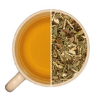 Sachet d'infusion de plantes et épices Douceur Afghane Teavora, citronnelle, citron, cardamome, réglisse, vanille, en soirée.