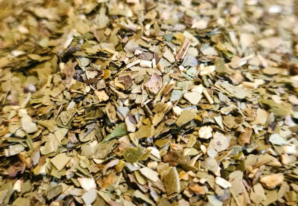 Sachet vrac de maté vert aromatisé ESCALE À BOGOTA, fève tonka, citron, cerise, basilic.