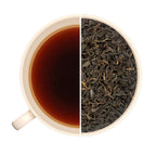 Sachet de thé noir fumé bio de Chine Tarry Lapsang Souchong Teavora, idéal avec les repas salés.