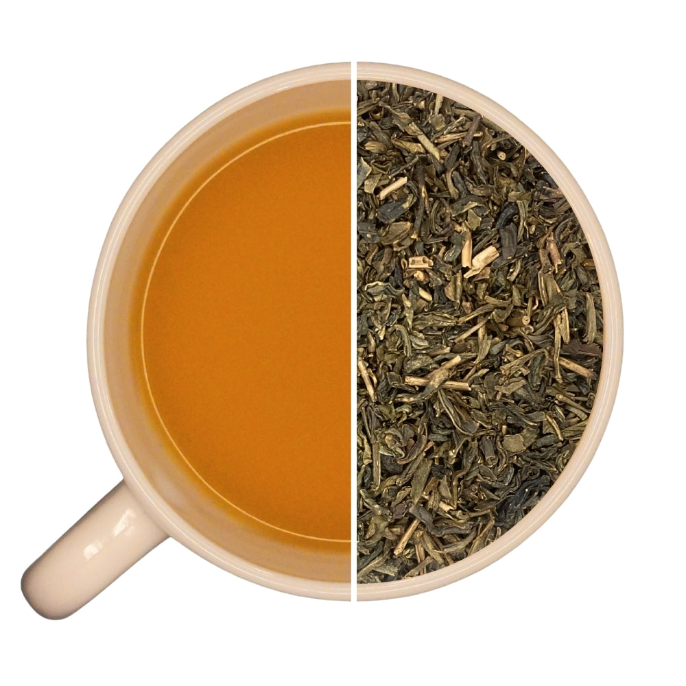 Tasse de thé infusé et vrac de thé vert d'Inde bio DARJEELING PUSSIMBING