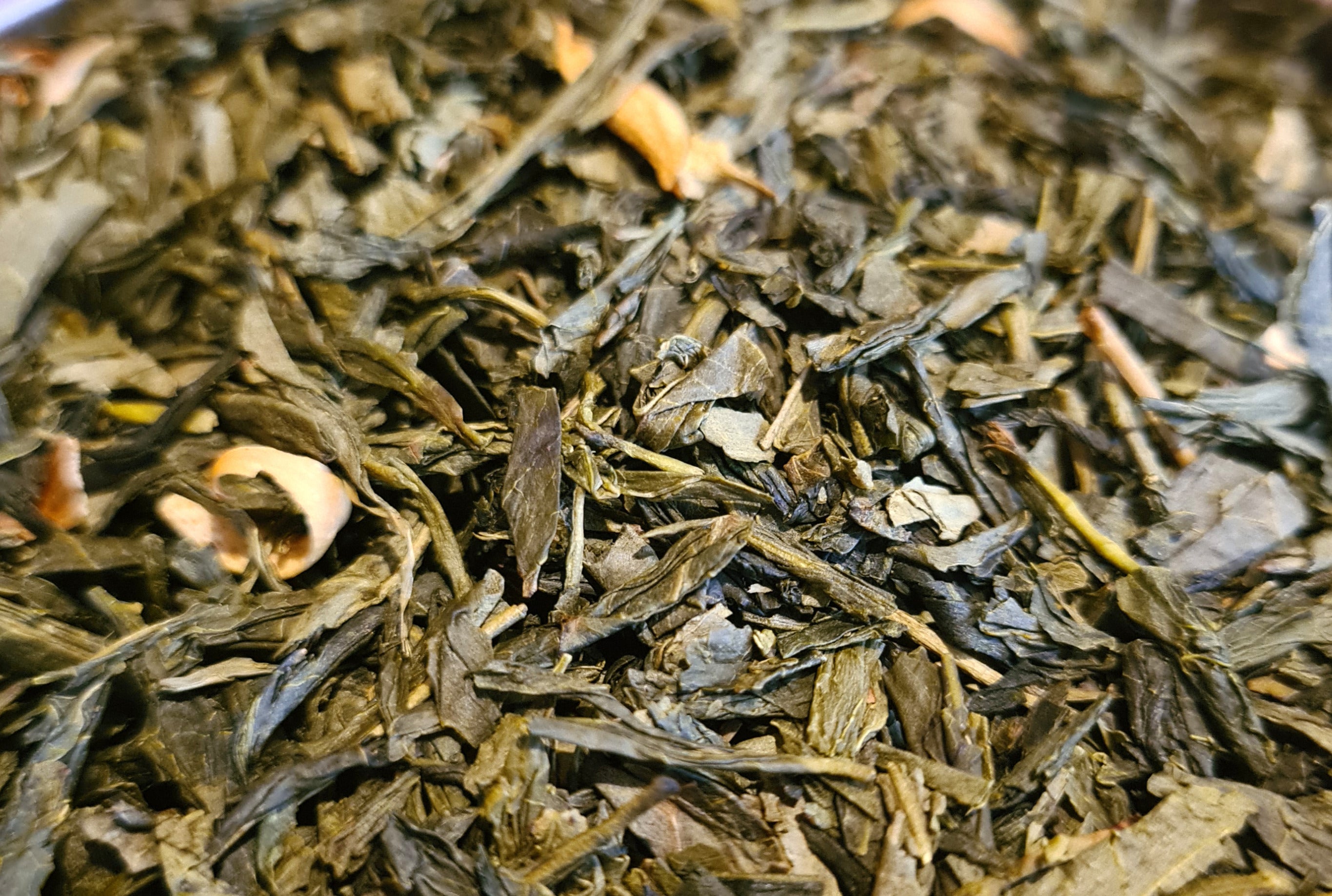 Sachet vrac de thé vert FLEUR D'ORANGER, idéal pour le matin.