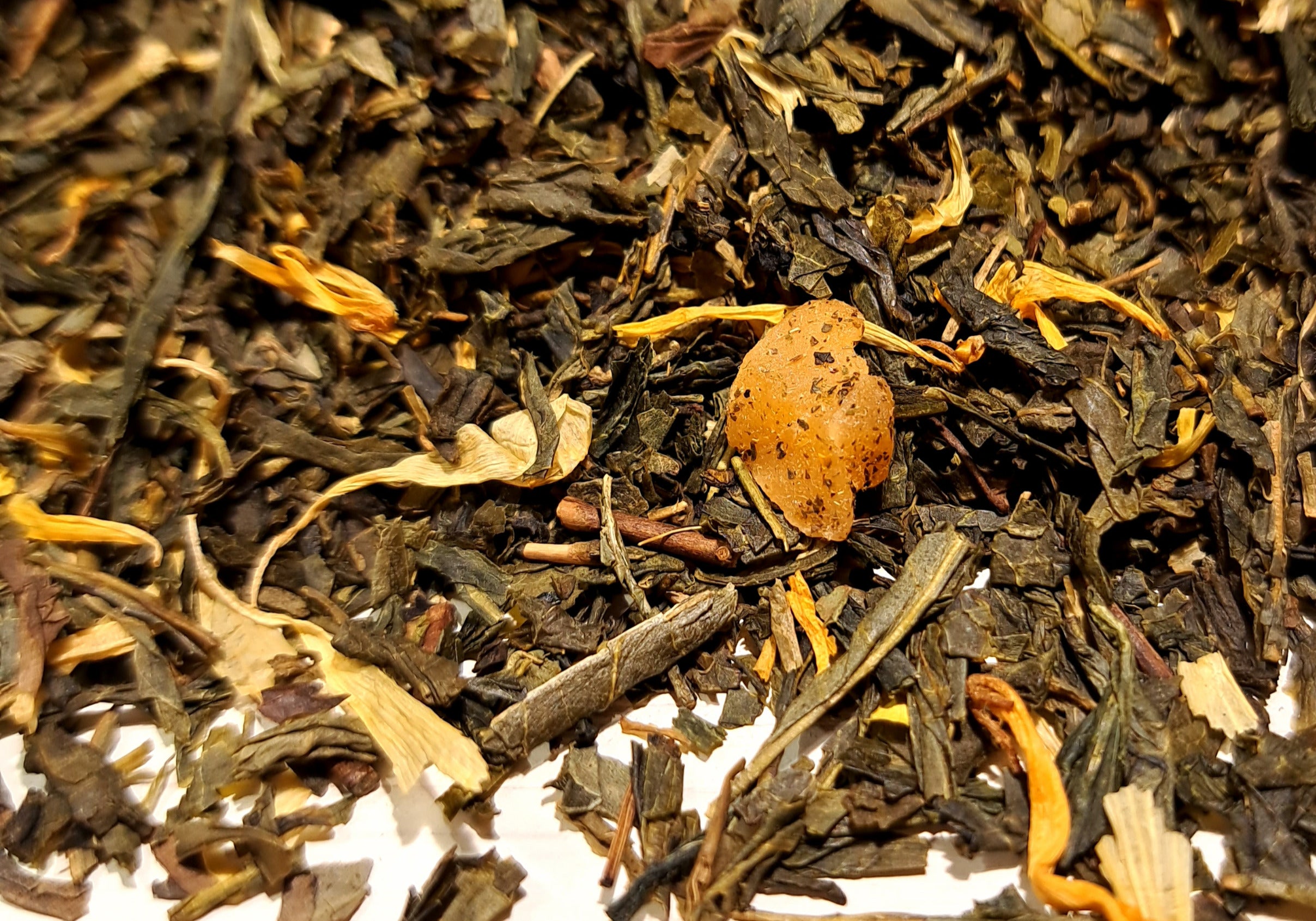 Sachet vrac de thé vert fruité ROI SALOMON, mangue, abricot, pêche.