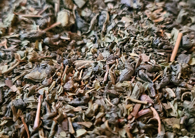 Sachet vrac de thé vert gunpowder JARDIN D'AREZKI, menthe douce, menthe poivrée