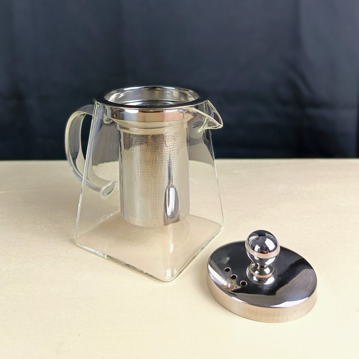 Filtre inox amovible de la théière carrée en verre borosilicate 350 ml — Teavora