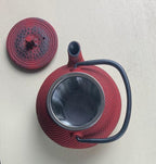 Filtre en acier inoxydable amovible de la théière en fonte Arare rouge 25 cl — Teavora
